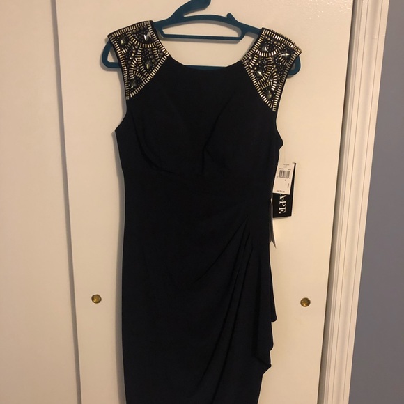 Xscape Navy Evening Dress - Picture 4 of 8
